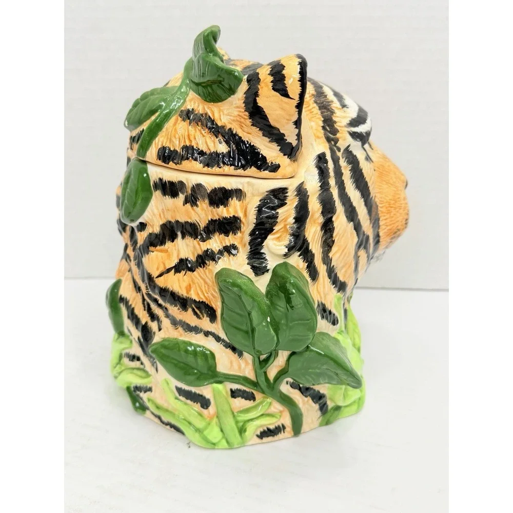 Rare! 1998 Tone World Tiger Cookie Jar w/ Matching Salt Pepper Shakers 3 Pc Set